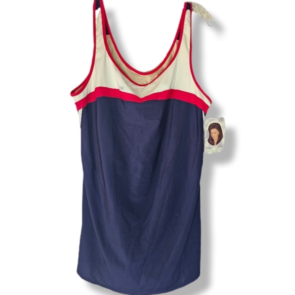Vintage Delta Burke Swim Top NWT Red White Blue Patriotic America Summer Beach